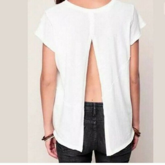 Free People OB622560 Radio Rock Open Back TOP TEE - Picture 2 of 2